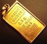 CREDIT SUISSE 2.5 gram 999 Fine Gold Bar in 14K bezel. Large ingot/bullion/medal(이미지 포함)
