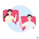 남녀 대화 일러스트 ai 다운로드 download Male and female conversation vector