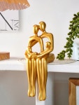 1개 골든 창의적 현대 인체 조형물 장식품, 수지 추상적 4인 가족 홈 데코레이션, 가정, 식당, 파티 테이블톱 장식에 적합 1개... 