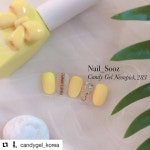 283 ㆍ ㆍ  Reposted from @nail_sooz - 캔디젤 네온픽 옐로컬러 진리..💛 네온컬러무광 이렇게 고급지기 있… | 그라데이션 네일... 