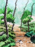 [기초 풍경수채화] 숲 길 - 수채화 과정 | 풍경 수채화, 자연 그림, 수채화