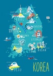 남한 관광지도 엽서. Republic of Korea Map by 헬로!은비 포트폴리오 - 노트폴리오