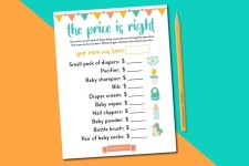 Download this free printable Price is Right baby shower game for a fun and easy game to play … | Printable baby shower games... 