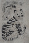 민화 배우는 첫날 그리는 그림 - 까치호랑이 | 고양이 아트, 한국화, 호랑이 그림