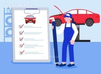 유토이미지 | 자동차 정비 체크리스트 벡터 일러스트