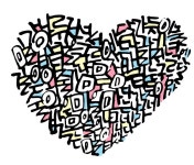 한글 캘리그라피 하트 hangeul pattern calligraphy heart Korea Alphabet Pattern Design