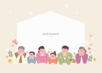 행복한 가족 그림의 그룹 | 프리미엄 벡터