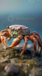 AI Generative Red Sea swimming crab clinging to rocks closeup detail Pin auf 게