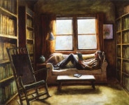 Afbeeldingsresultaat voor library in paintings | 독서, 그림
