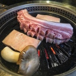 Instagram의 부산맛집 맛있는부산님: “연산동 새벽숯불가든 추적추적 비오는 일요일 밤의 저녁식사. 막국수랑 고기랑, 밥이랑 고기랑, 김에 싼... 