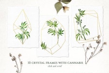 MARIJUANA Watercolor Set Pin em 수채일러스트