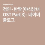 정인 - 반짝 (야식남녀 OST Part 3) : 네이버 블로그 - 2020 | 음악, 블로그, 여행