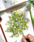 Watercolour/Gouache Art에 있는 Kie님의 핀 - 2025 | 색연필 예술, 수채화 아트, 색연필 그림