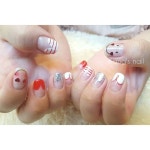 💅 더운 오늘도 #smile ~😊🎶 (Design @vivant_nail) . #하트네일 #스마일네일 #프렌치네일 #강스네일 #애오개역네일샵 #애오개네일샵... 