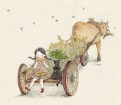 소달구지를 타고..