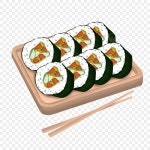 맛있는 한국 일러스트 김밥의 그림, 한국어, 음식, 안양하세요 PNG 일러스트 및 PSD 이미지 무료 다운로드 - Pngtree