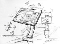 투시흥신소 #러프스케치 #태블릿거치대 #태블릿 #tablet . . . . #znlee #sketch #perspective #투시 #투시도 #시계도법 #스케치 #제품디자인... 