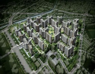 Apartment house l A birds eye view l Perspective l Mster plan l Rendering Architecture | 렌더링 건축, 수원, 건설