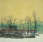 가을풍경 가을풍경 이가을에 감나무가 있는 풍경 가로 162cm* 세로 75cm 구정 시골 산북리 | Water painting, Korean painting, Painting