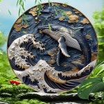 Whale & Ocean Waves Design, Hd Printing Pre-drilled Metal Sign For Home, Coffee Shop, Business & Res… - 2024 | 혹등고래, 바다 파도, 바다