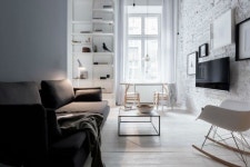 닮고싶은 작은 스튜디오형 아파트 인테리어 두 집 : 네이버 블로그 | Small apartments, Brick wall living room, Home decor