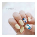 압구정네일샵 네일탐이나 nailtam2na on Instagram: “_ 노랑 더하기 파랑은 실패없는 찰떡같은조합... 