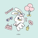 momoreiさんはInstagramを利用しています:「#리코의해피라이프#리코#rico#캐릭터#핑크#토끼#귀여운#윙크#러블리#풍선... 