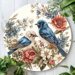 1pc 8x8인치(20x20cm) 둥근 알루미늄 사인 금속 사인 화려한 새 레트로 틴 사인 집 방 차고 주방 욕실 카페용 1pc... 