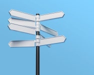 Poteau Indicateur Multidirectionnel Vierge | Photo Premium | 표지판, 3d 그림, 판