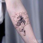 Joker Fine Line work Tattoo 조커 라인워크 타투