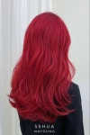 탈색 후 체리레드 염색 / cherry red hair color