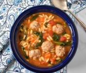 Turkey Meatball Soup This turkey meatball soup is light but satisfying. In addition to the ground turkey meatballs, this who... 