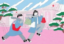 Instagram의 深川優｜Yu Fukagawa님: “銀座三越　銀座シャンデリアのある風景 vol.10 はずむ｜館内サイネージイラスト... 