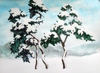 [기초 풍경수채화] 소나무 풍경 - 수채화과정 및 설명 : 네이버 블로그 - 2020 | 풍경 수채화, 수채화 삽화, 풍경화