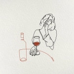 모씨양 on Instagram: “와인잔을 쥐고 무슨 생각을 하고 있는지 궁금한 그녀. #라인드로잉 #라인스케치 #라인일러스트... 
