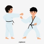 손으로 그린 어린이 태권도 일러스트 쌍 재생 그림, 어린이, 만화, 태권도 PNG 일러스트 및 PSD 이미지 무료 다운로드 - Pngtree 손으로 그린... 