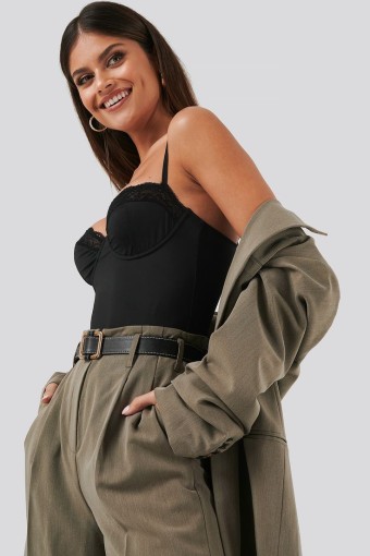 Na-kd Micro Lace Bodysuit Black | ModeSens