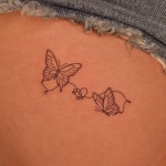 타투지나_라인타투 미니타투 레터링타투 on Instagram: "Heart butterfly🦋💓" in 2023 | Butterfly tattoo, Heart tattoo...