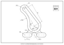 STUDYCADCAM 2D CAD 연습 331 (PDF) - Payhip in 2024 | Cad drawing, Autocad tutorial, Autocad