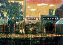 Peter Doig - Night Playground, oil on canvas, 78¾ x 108in. (200 x 274.3cm). Painted in 1997-98. | 그림, 예술, 작가