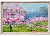 #야외스케치~ #복사꽃 풍경(감곡 사곡리, 유화칼라) / 팔레트 나이프터치. 2023.4.15. Oil Painting #YouTube(신재흥) #음성군 #풍경화