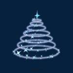 빛나는 일러스트 크리스마스 트리, 드림 블루, Christmas Tree, 발광하다 PNG 일러스트 및 PSD 이미지 무료 다운로드 - Pngtree