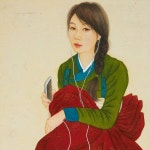 이동연 미인도_SG, 65x162cm, 자연지에 채색, 2013 채용신의 팔도미인도 중 평양미인 계월향을 재해석한 그림 제자 S를 그렸는데...구입하신... 