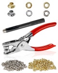 500Pcs 1/4 Inch Grommet Tool Kit, Leather Hole Punch Pliers, Grommets Kit with 500 Metal Eyelets in Gold and Silver for Leather... 
