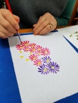 대전천아트/천아트자격증반/영동도서관/쑥부쟁이/야생화그림/광목그림/꽃그리기대전가오풀잎문화센터 042-272-5579