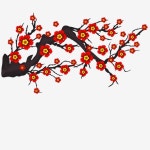 아름다운 매화 배경 디자인, 자수, 수공예품, 꽃 PNG 및 벡터 에 대한 무료 다운로드 | 꽃, 배경, 아름다운