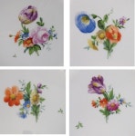 Lovely set 9 Royal Copenhagen Light Saxon Flower 493 Floral Dinner Plates | 꽃