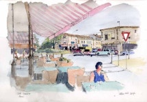 좋아요 247개, 댓글 7개 - Instagram의 Allan Kirk(@tarnincolour)님: Cafe Commercial, Revel  #drawing #sketchbook... 