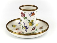 2pc. Halcyon Days Hand Colored Enamel & Gilt Copper Match Holder & Dish(이미지 포함) | 잔