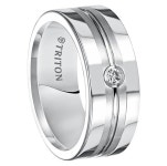 .08 cwt Genuine Diamond Wedding Band White Tungsten - Z250WC | 쥬얼리